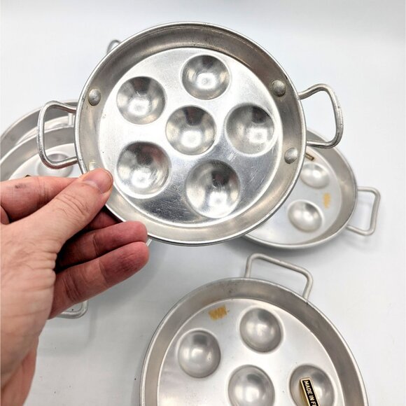 Lot of SEVEN Vintage Made in France Aluminum Escargot Serving Tray Baking Dishes - Picture 4 of 4